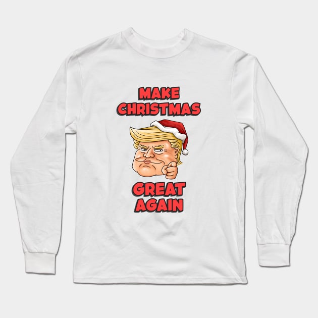 Trump Make Christmas Great Again Long Sleeve T-Shirt by Takeda_Art